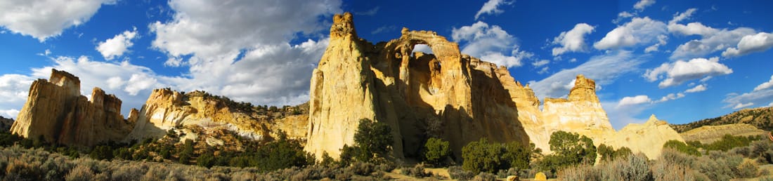 Grosvenors Arch panoramic 5, desert safari tours, utah safari tours Grosvenors Arch panoramic 5, desert safari tours, utah safari tours